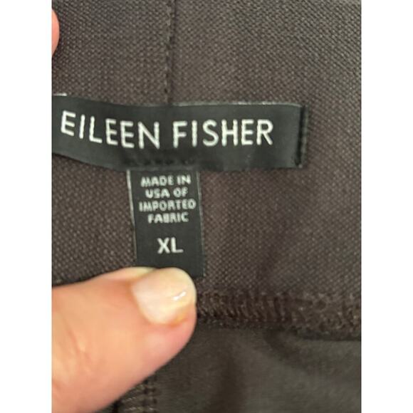 Eileen Fisher chocolate brown knit crepe pants, miminalist, timeless, versatile - Picture 4 of 5